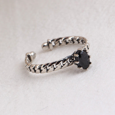 Anillo Vintage Huevo Circón Negro - Image 7