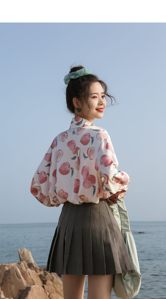 Blusa Retro Estilo Hong Kong con Flores - Manga Larga en Chifón - Image 16
