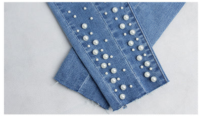 Jeans Slim Skinny Elásticos con Detalles de Cuentas - Image 12