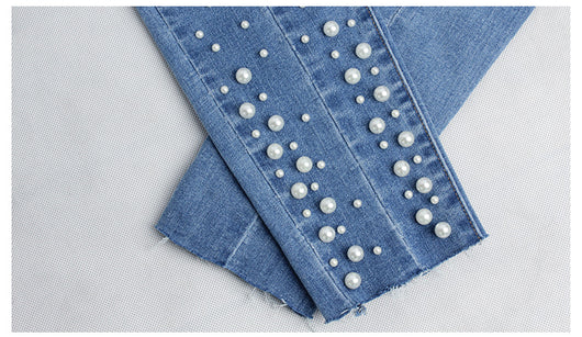 Jeans Slim Skinny Elásticos con Detalles de Cuentas - Image 12
