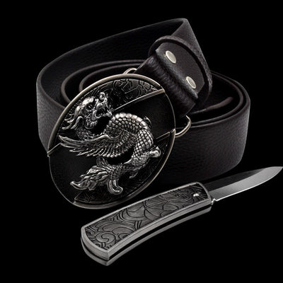 Cinturón de Cuero con Cuchillo Integrado y Hebilla de Seguridad - Image 26