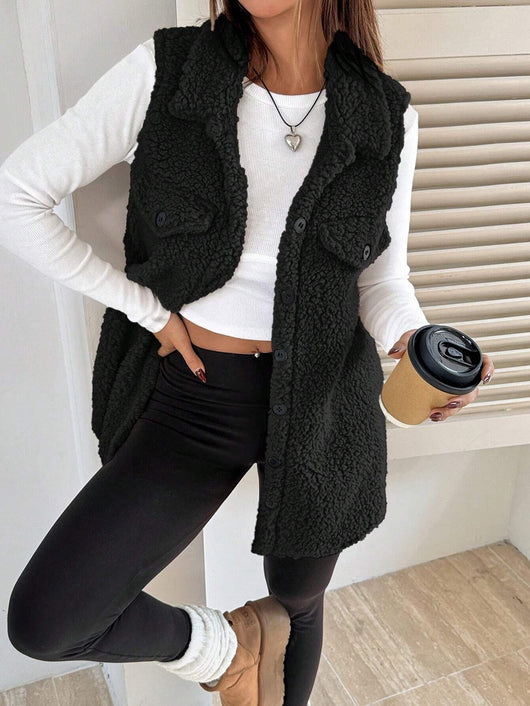 Chaleco Cardigan de Botones Abiertos en Felpa Premium - Image 30