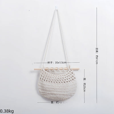 Bolsa de Red Tejida de Algodón - Decoración Mural Rústica para Dormitorio - Image 7