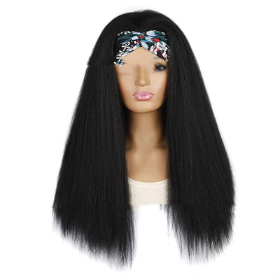 Bandana Peluca Cubrecabeza Cabello Largo Efecto Seda de Maíz - Image 6