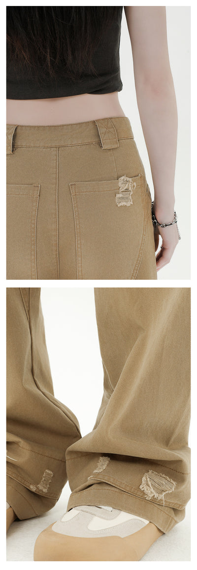 Pantalones Casuales de Trabajo Desgastado para Mujer - Image 14