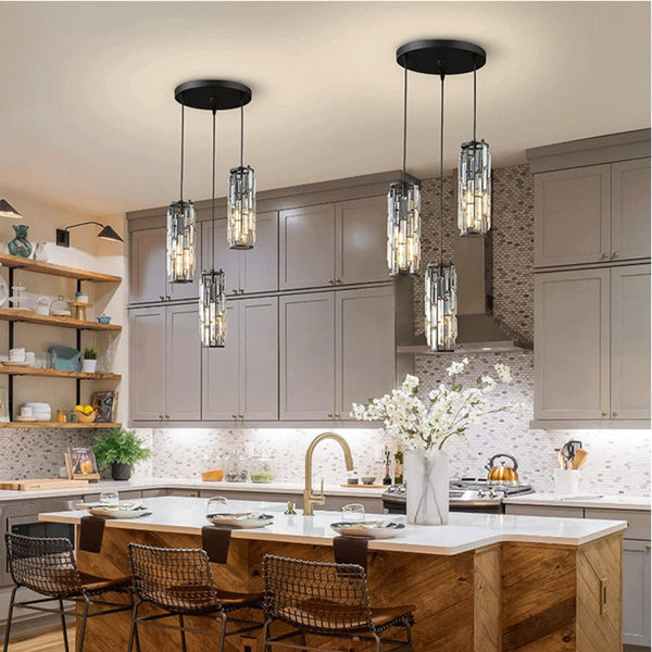Lámpara Colgante Industrial Cristal LED Cabecera Restaurante Pasillo