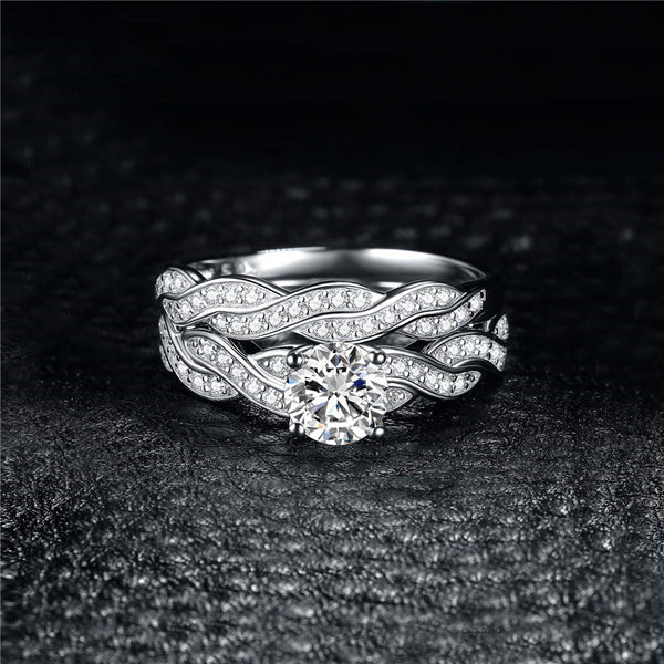 Juego de Anillos para Parejas en Acero Inoxidable Plateado