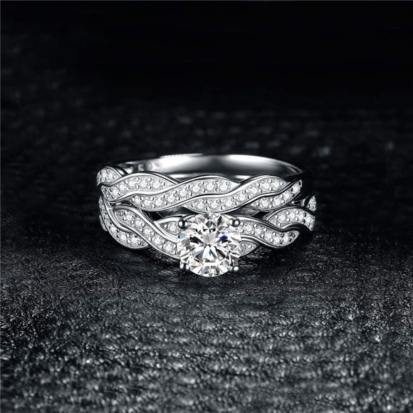 Juego de Anillos para Parejas en Acero Inoxidable Plateado