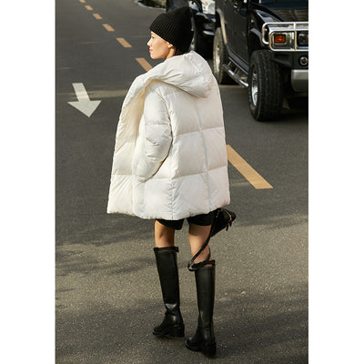 Chaqueta de Plumas de Pato Blanca con Capucha Ligera - Image 2