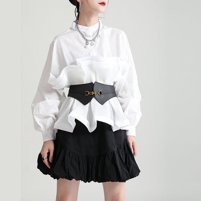 Blusa Mujer Cintura Fruncida Manga Linterna Ajuste Slim 3D - Image 5