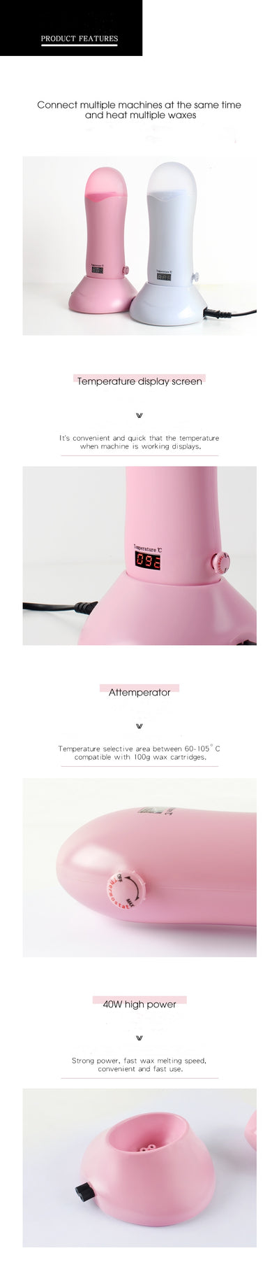Depiladora de Cera Caliente Profesional con Asiento - Image 36