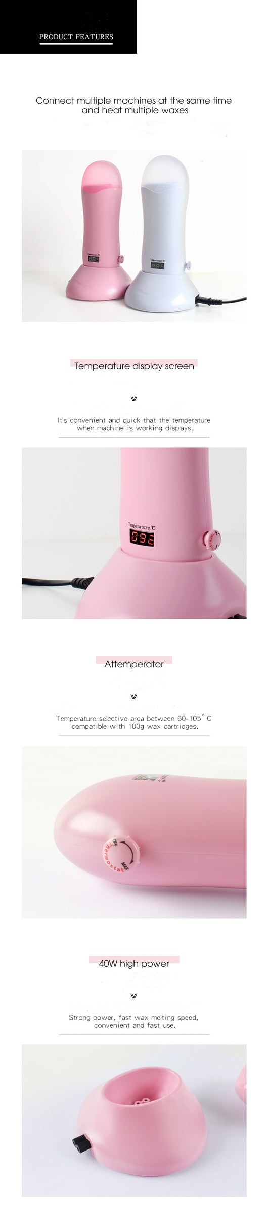 Depiladora de Cera Caliente Profesional con Asiento - Image 36