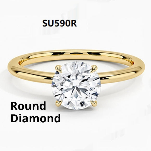 Anillo Chapado en Oro 18K con Diamante de Cultivo para Mujer