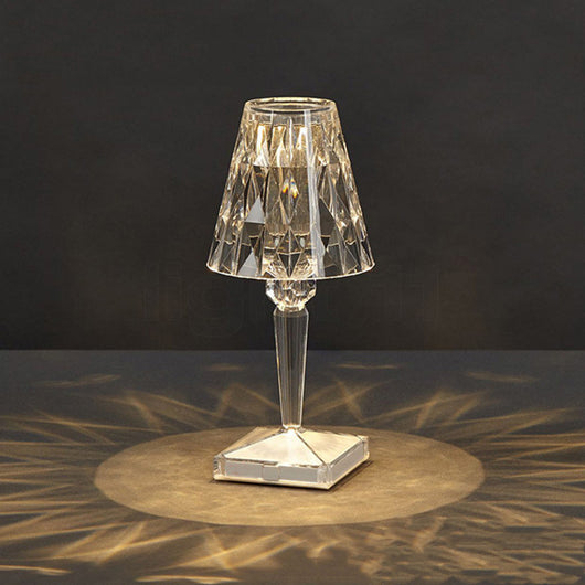 Lámpara de Mesa Recargable con Cristal Diamantado