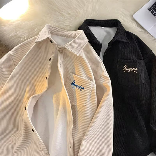 Chaqueta Camisa Retro de Pana para Hombre - Image 3