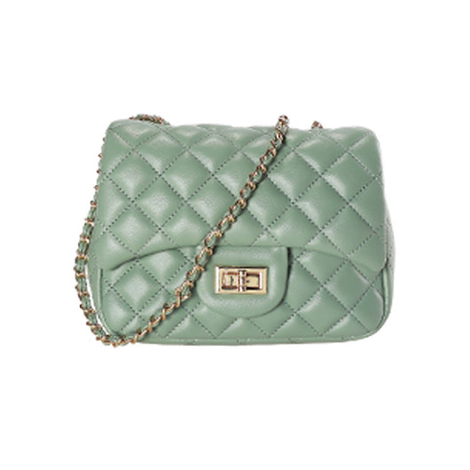 Bolso Bandolera de Cuero Suave con Cadena Rombo - Image 4