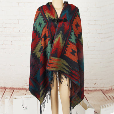 Capa Étnica con Broche de Cuerno - Chal Estilo Bohemio - Image 9