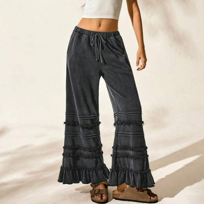 Pantalones Anchos Vintage Efecto Desgastado - Estilo Casual Verano