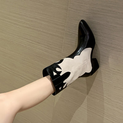 Botines de Tacón Bajo Punta Afilada con Estampado Lácteo - Image 12
