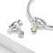 Pulsera y Collar DIY Plata 925 con Dijes Oso y Moño Dorado 14K