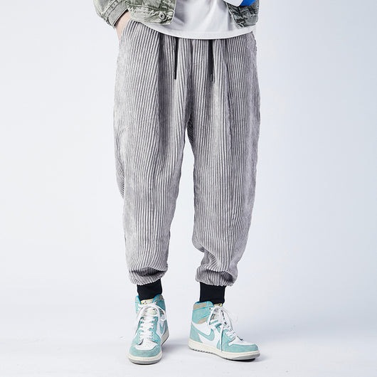 Pantalones Harem de Pana Sueltos Estilo Urbano para Hombre - Image 12