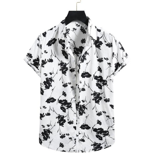Camisa Casual de Manga Corta con Estampado Floral para Hombre - Image 12