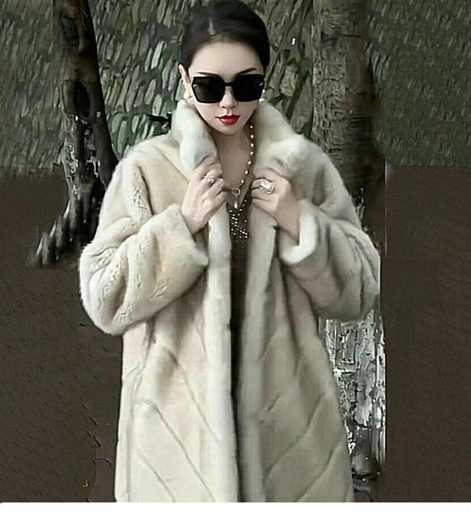 Abrigo de Piel Sintética para Mujer - Elegante Largo Medio Invierno - Image 16