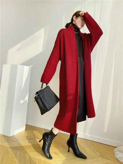 Cardigan Tipo Temperamento Largo Mujer Otoño Invierno - Image 12