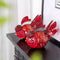 Mueble TV Entrada Cristal Rojo con Adornos Peces Dorados
