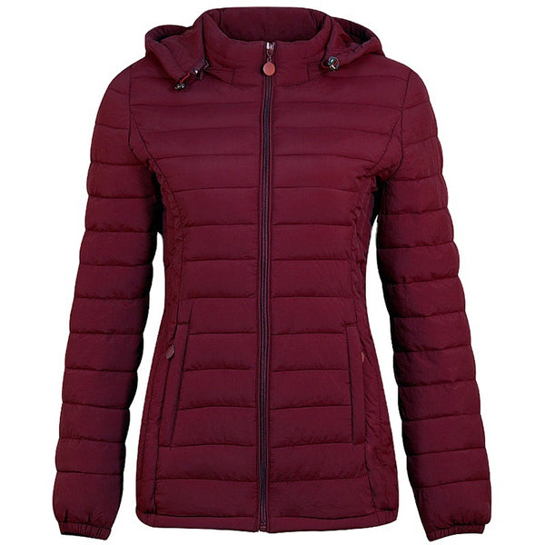 Chaqueta Acolchada de Plumas para Mujer Talla Grande Corte Slim