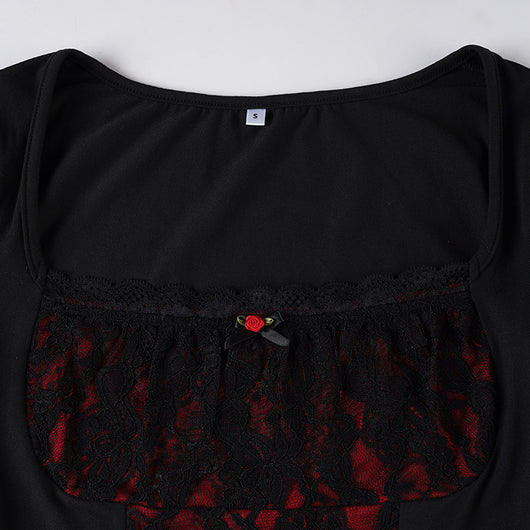 Blusa Elegante de Manga Larga con Encaje y Volantes - Image 13