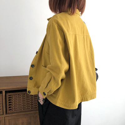 Blusa de Trabajo Suelta Clásica Multicolor con Solapa - Image 13