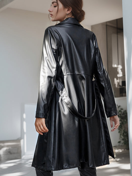 Abrigo Elegante para Mujer con Cuello Solapa y Botón Único - Image 8