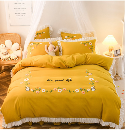 Juego de Cama de 3 Piezas para Cama Individual con Edredón de Volantes - Image 11