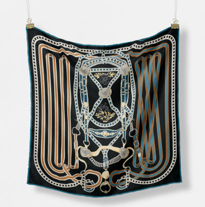 Pañuelo de Seda Estampado Minimalista - Elegancia Versátil - Image 35