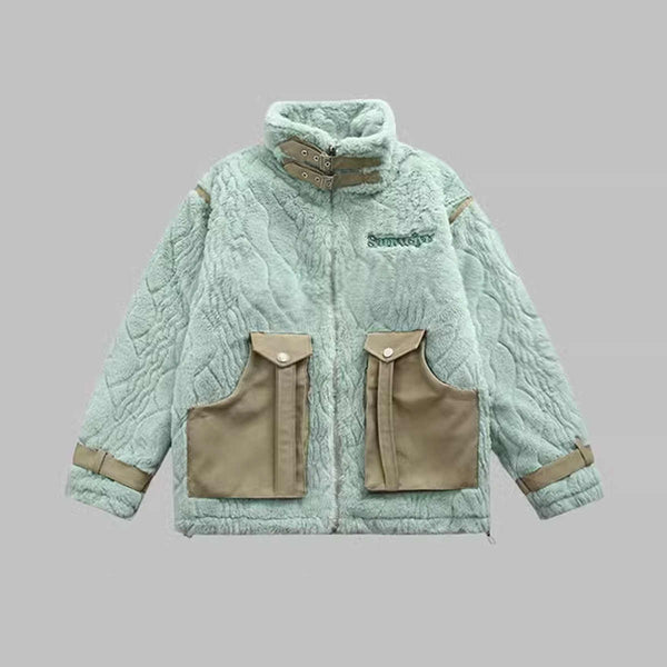 Abrigo Retro de Lana de Cordero y Algodón para Hombre y Mujer