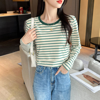 Blusa de Lactancia a Rayas Manga Larga Primavera Otoño - Image 3