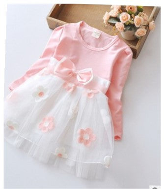 Vestido Infantil de Flores con Malla Puntitos Estilo Princesa - Image 17