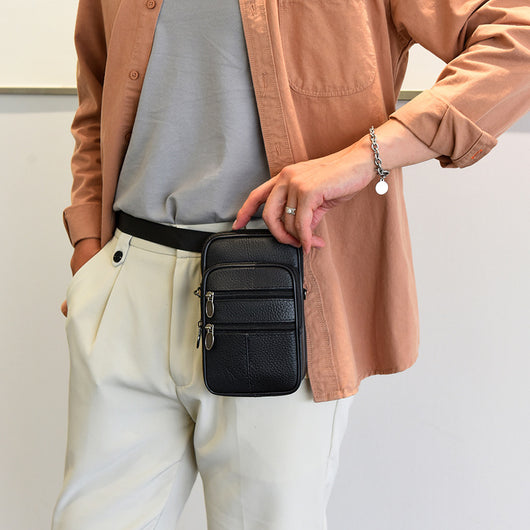 Bolsa Bandolera de Cuero Genuino Multifuncional para Teléfono - Image 6