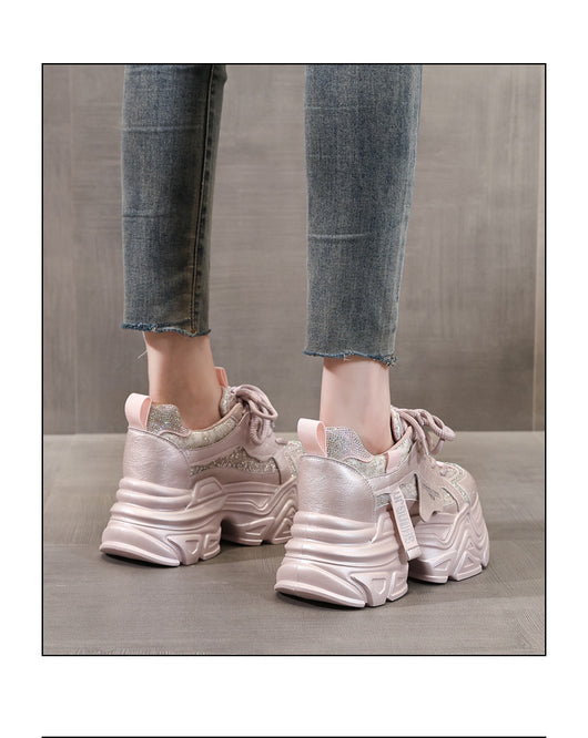 Zapatos Deportivos con Plantilla Elevadora y Detalles Brillantes para Mujer - Image 16