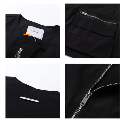 Chaleco Hip-hop Urbano Multi-Cierre sin Mangas Estilo Streetwear - Image 15