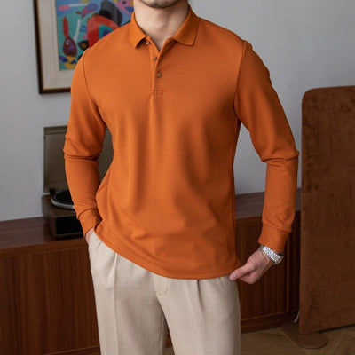Polo Retro de Manga Larga Ajustado en Colores Sólidos - Image 6