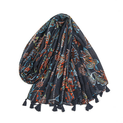 Pañuelo Bohemio con Strass Estampado para Mujer - Image 3