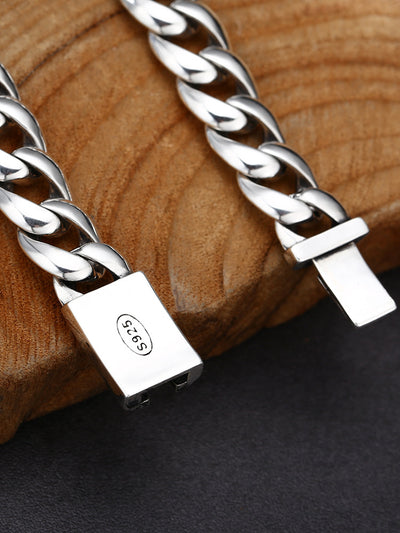 Pulsera Cubana de Plata 925 Estilo Nacional Brillo Espejo - Image 10