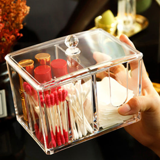 Organizador de cosméticos Yajule - Caja de almacenamiento acrílica transparente para maquillaje