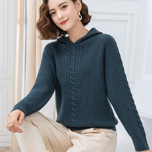 Sudadera con Capucha para Mujer - Suéter Tejido Casual de Manga Larga - Image 8