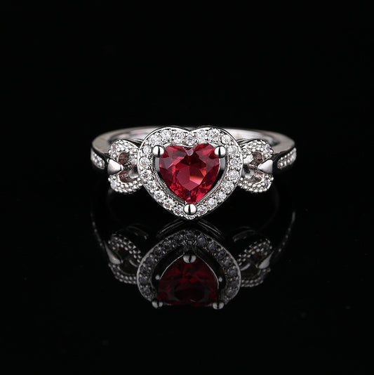 Pulsera Personalizada Anillo Corazón Rojo para Boda