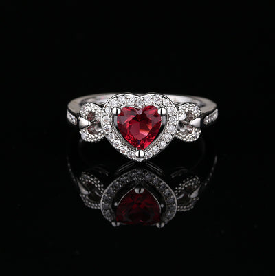Pulsera Personalizada Anillo Corazón Rojo para Boda