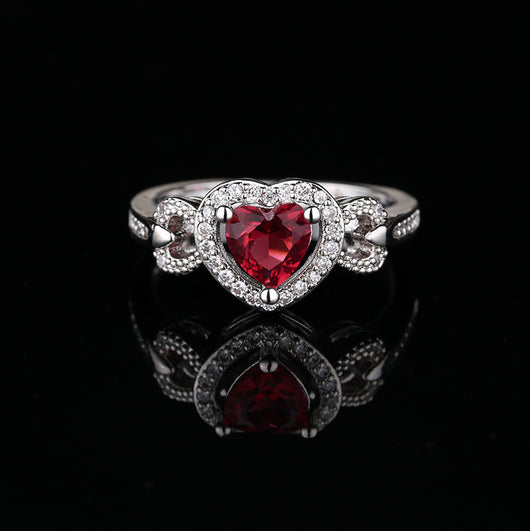 Pulsera Personalizada Anillo Corazón Rojo para Boda
