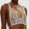 Top Bikini Lujo con Cadena de Cristales para Fiesta y Eventos